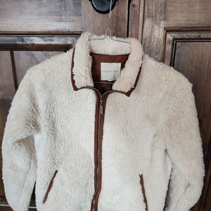 Copper Key White and Brown Fleece Jacket